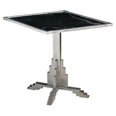 Early 20th Century American Art Deco Mirrored Top Side Table
