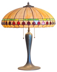 Early 20th Century American Arts and Crafts Era Leaded Table Lamp