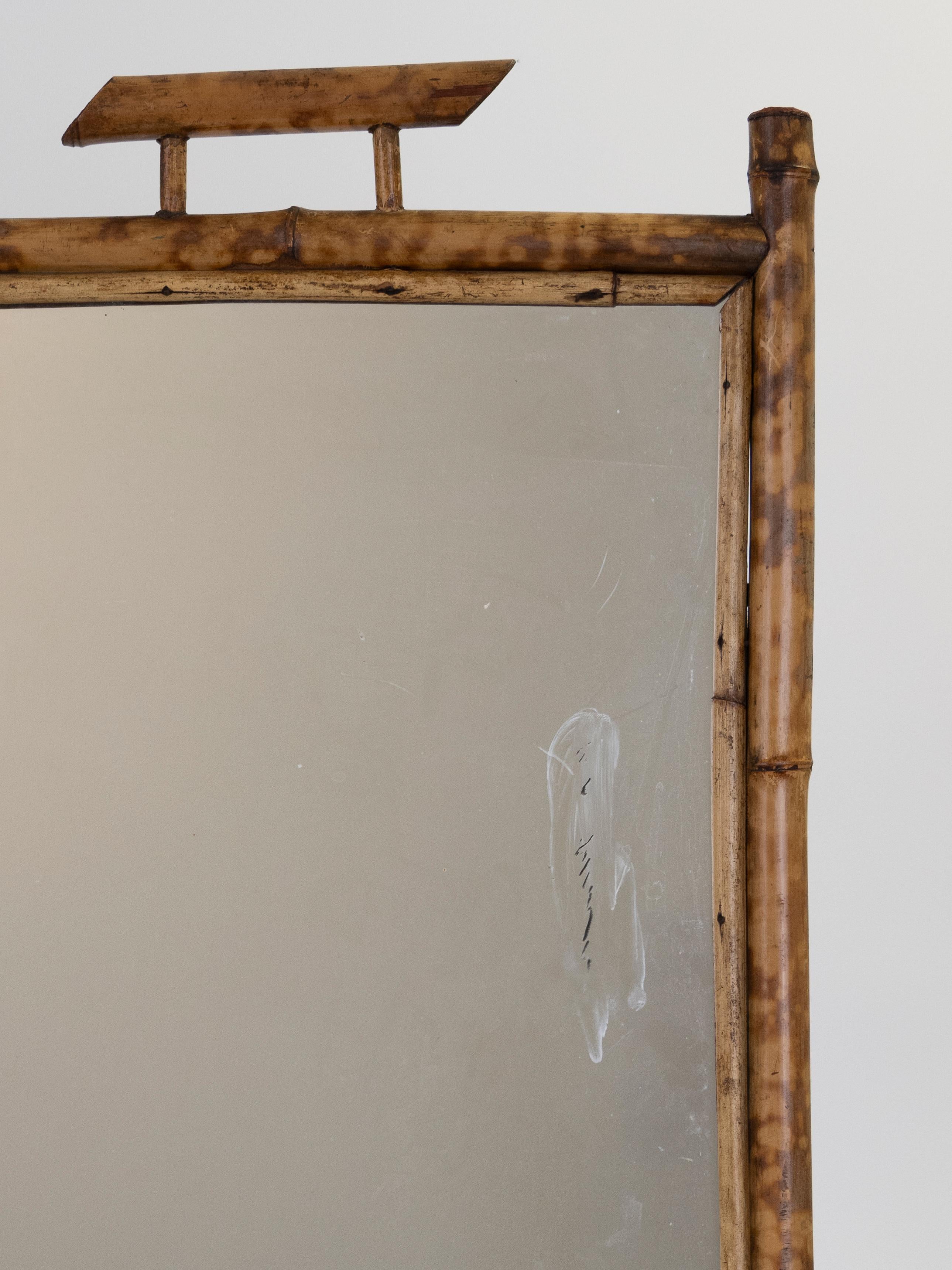 Early 20th Century American Bamboo Mirror For Sale 3