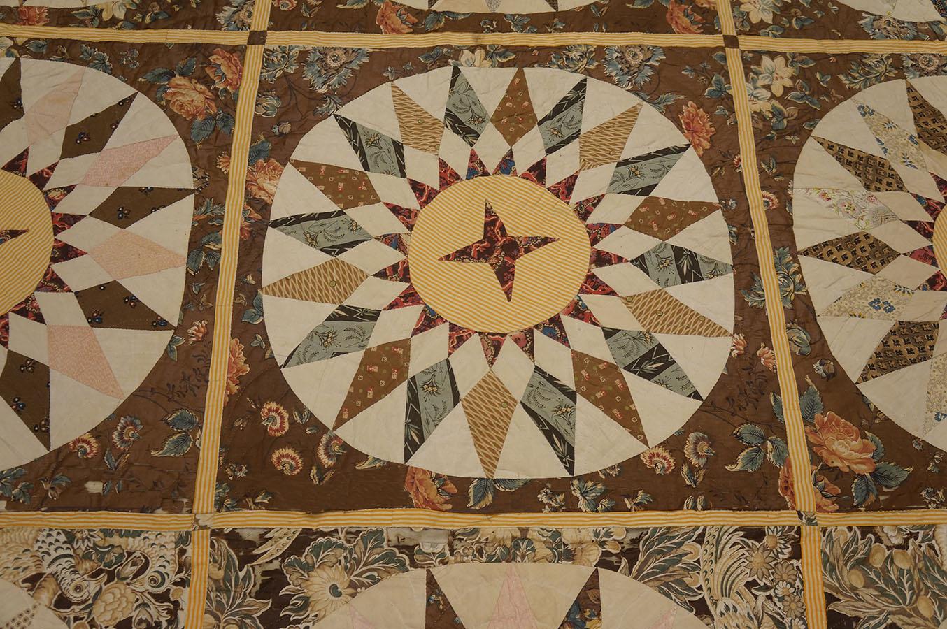 Trapuntato Trapunta da letto americana dei primi del Novecento ( 8'9'' x 10' - 267 x 305 ) in vendita