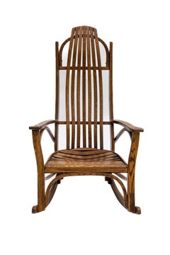 Early 20th Century American Bentwood Tiger Oak Rocker