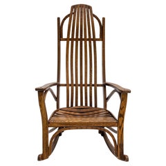 Early 20th Century American Bentwood Tiger Oak Rocker