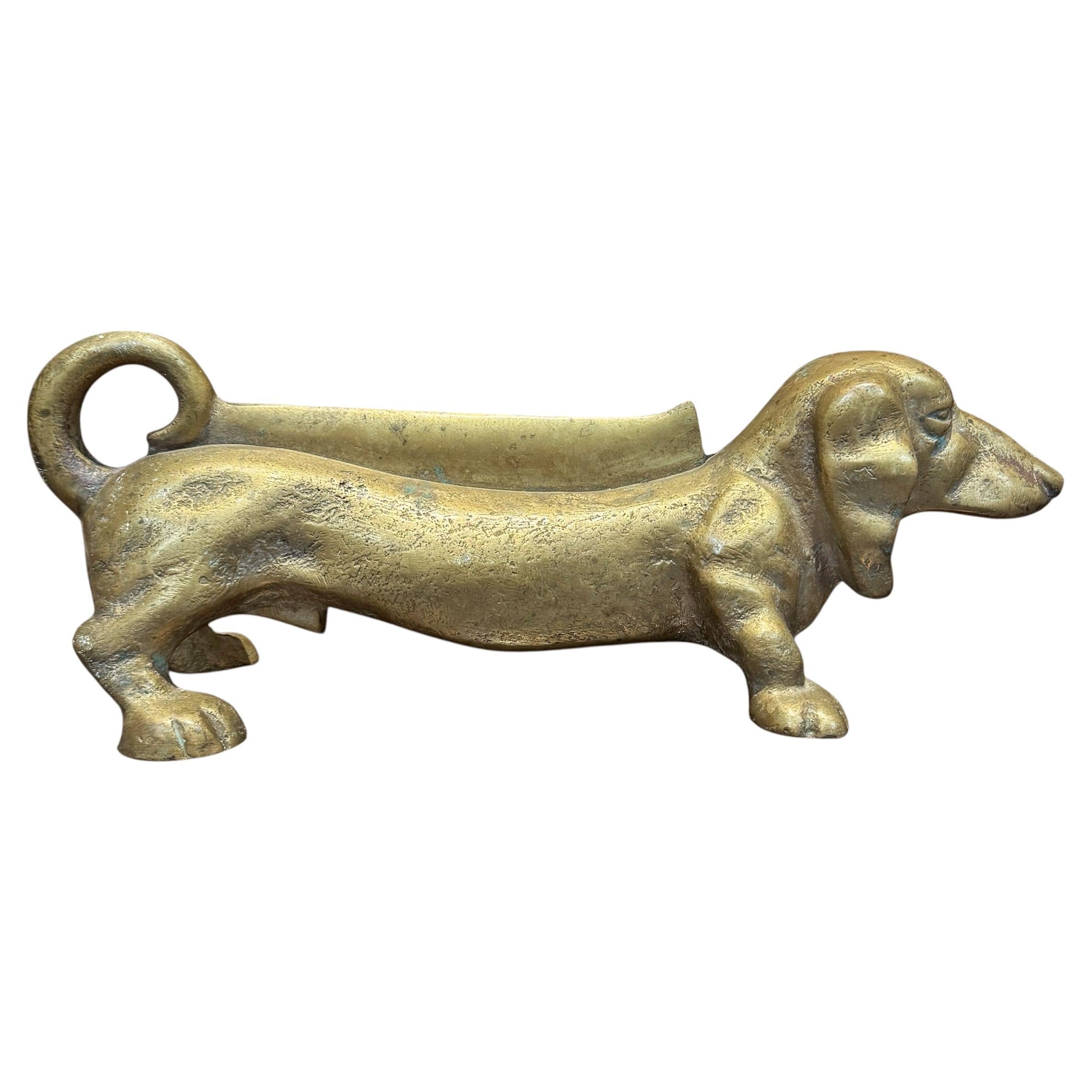 Early 20th Century American Brass Dachshund Boot Scrape