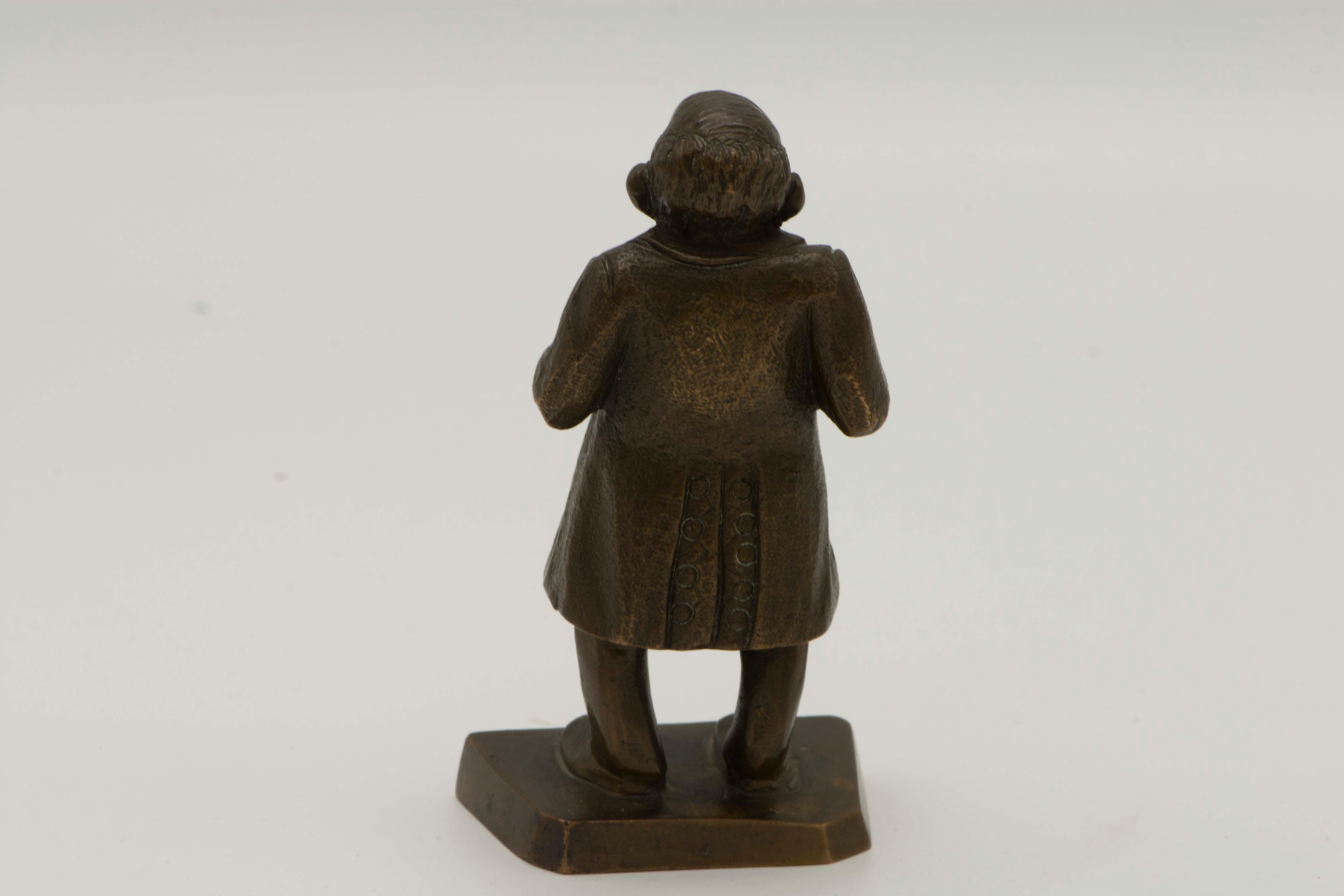 Cast Early 20th Century American Bronze Figurine of a Jewish Businessmen For Sale