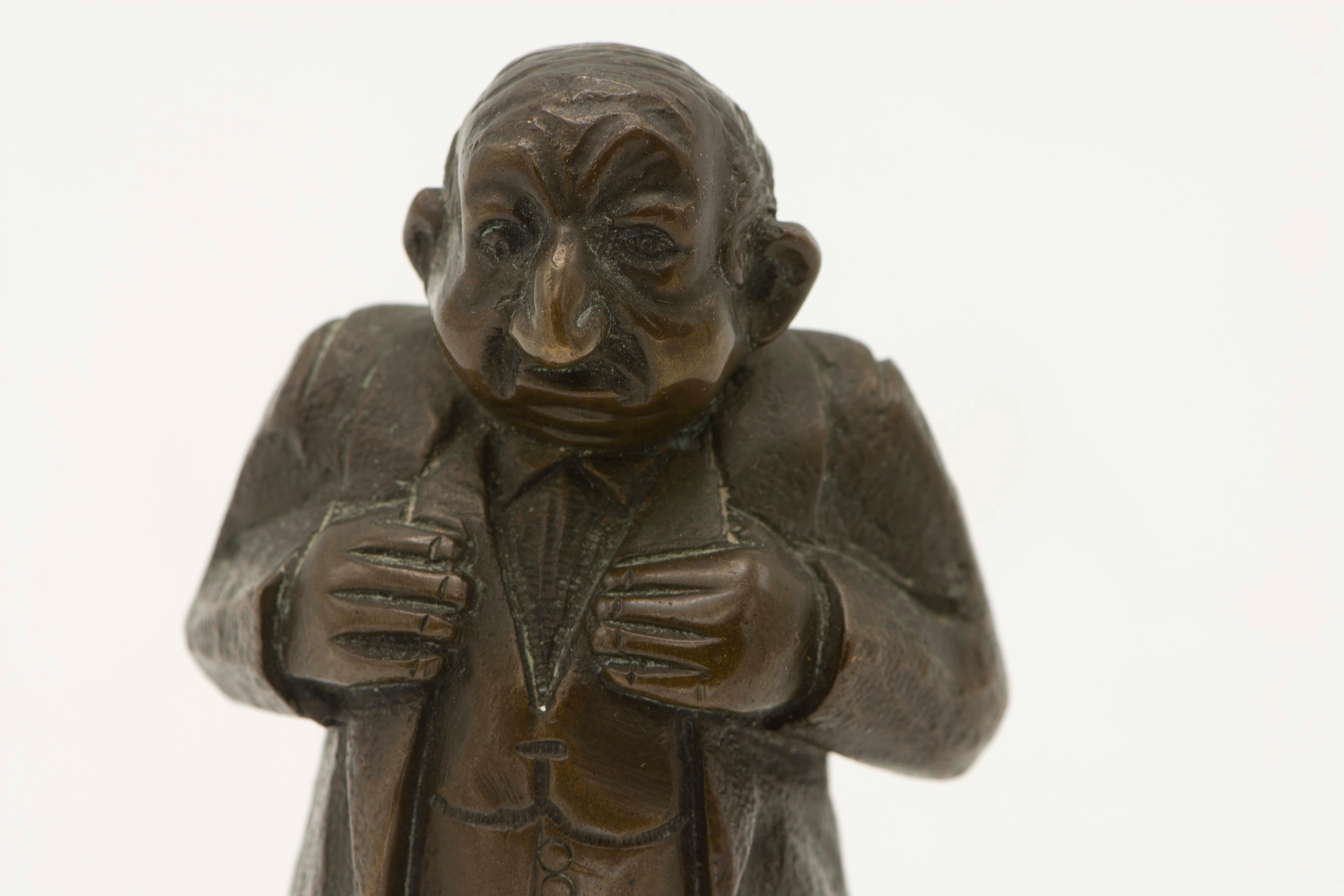 Amerikanische Bronzefigur eines jüdischen Geschäftsmannes aus dem frühen 20. Jahrhundert im Angebot 1