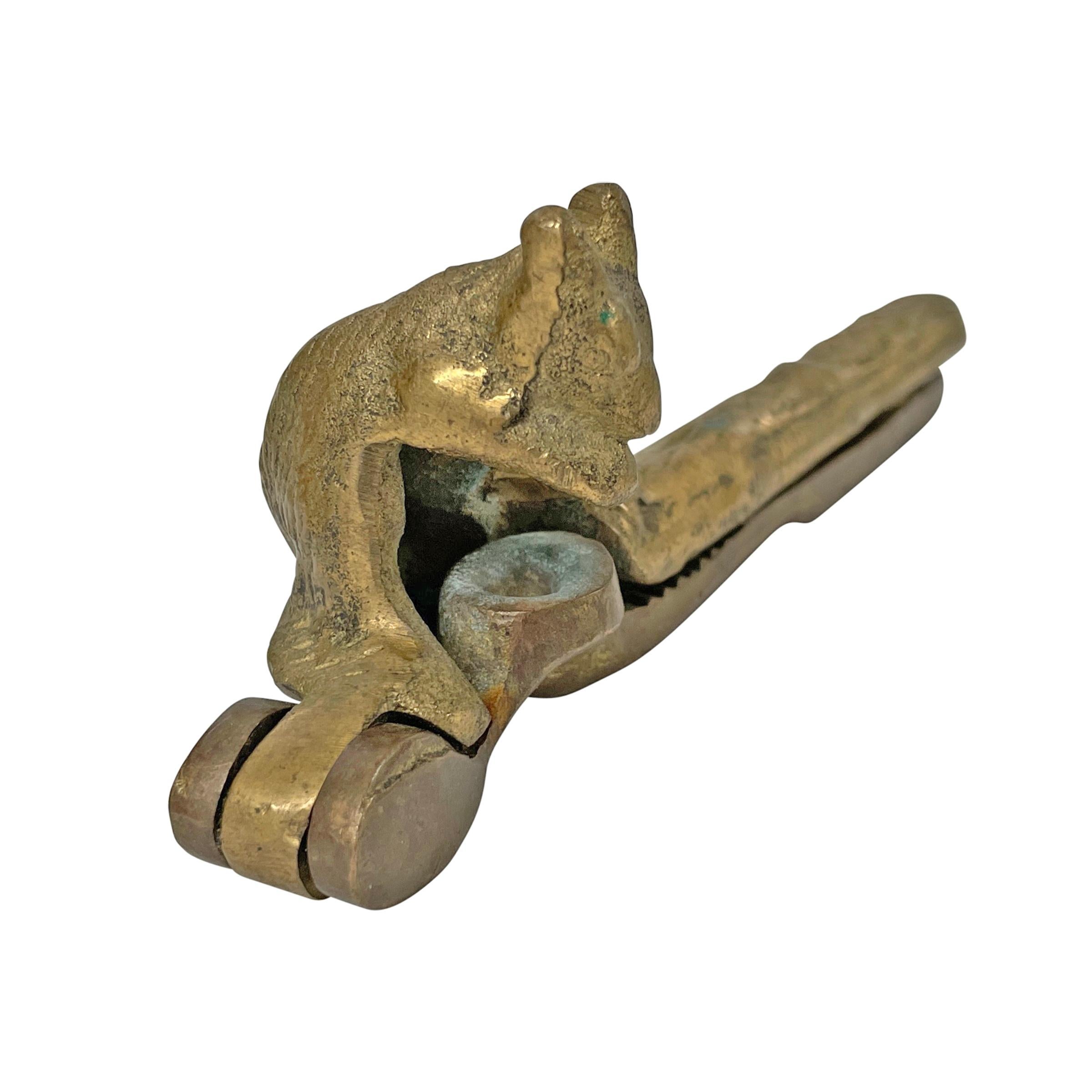 Early 20th Century American Bronze Squirrel Nut Cracker In Good Condition In Chicago, IL
