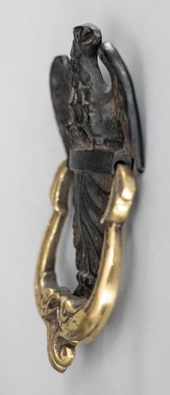 Early 20th Century American Cast Iron & Brass Federal Eagle Door Knocker