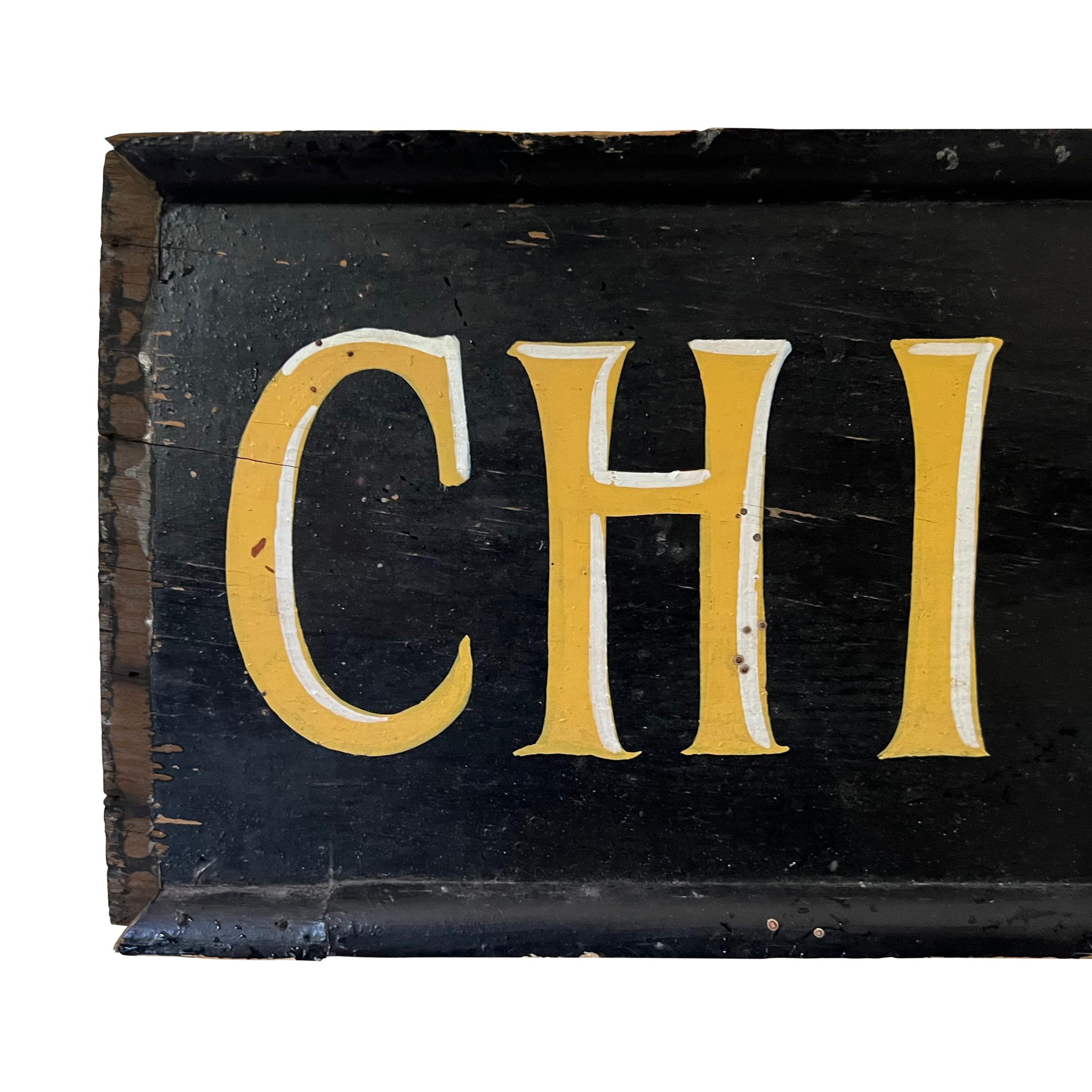 Amerikanisches „Chiropraktiker“-Schild aus dem frühen 20. Jahrhundert (Handbemalt) im Angebot