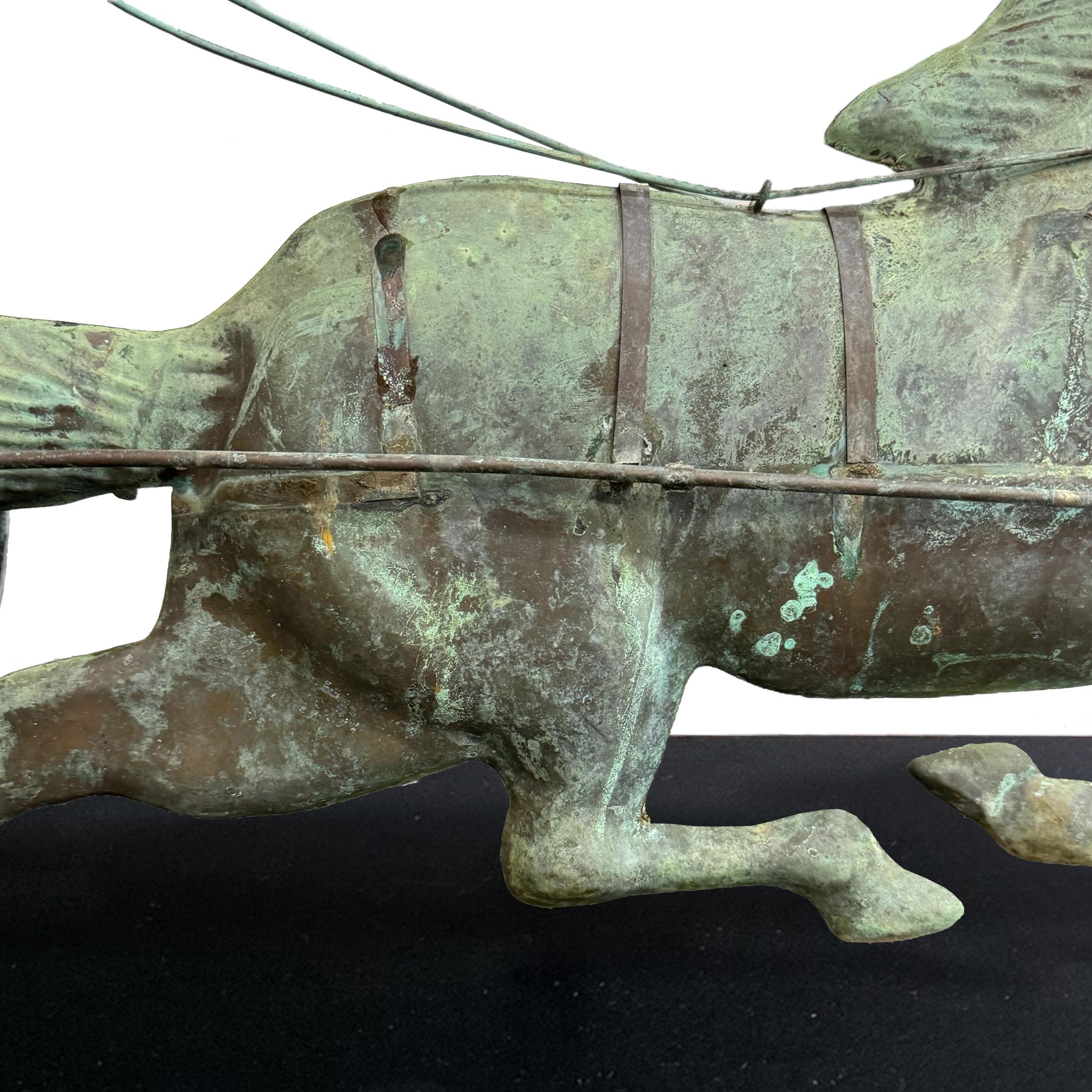 Early 20th Century American Copper Horse and Sulky Weathervane For Sale 7