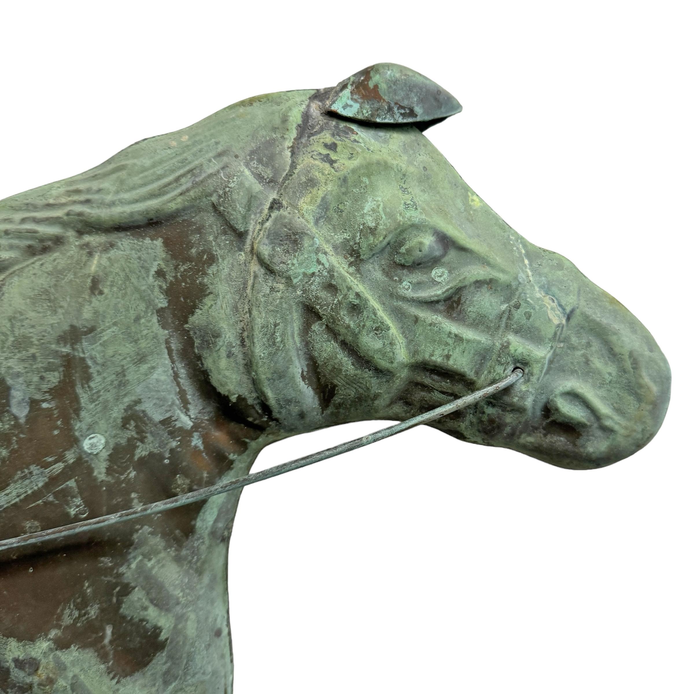 Girouette en cuivre du début du 20e siècle, cheval et sulky en vente 1