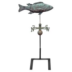Early 20th Century American Copper Trout Weathervane