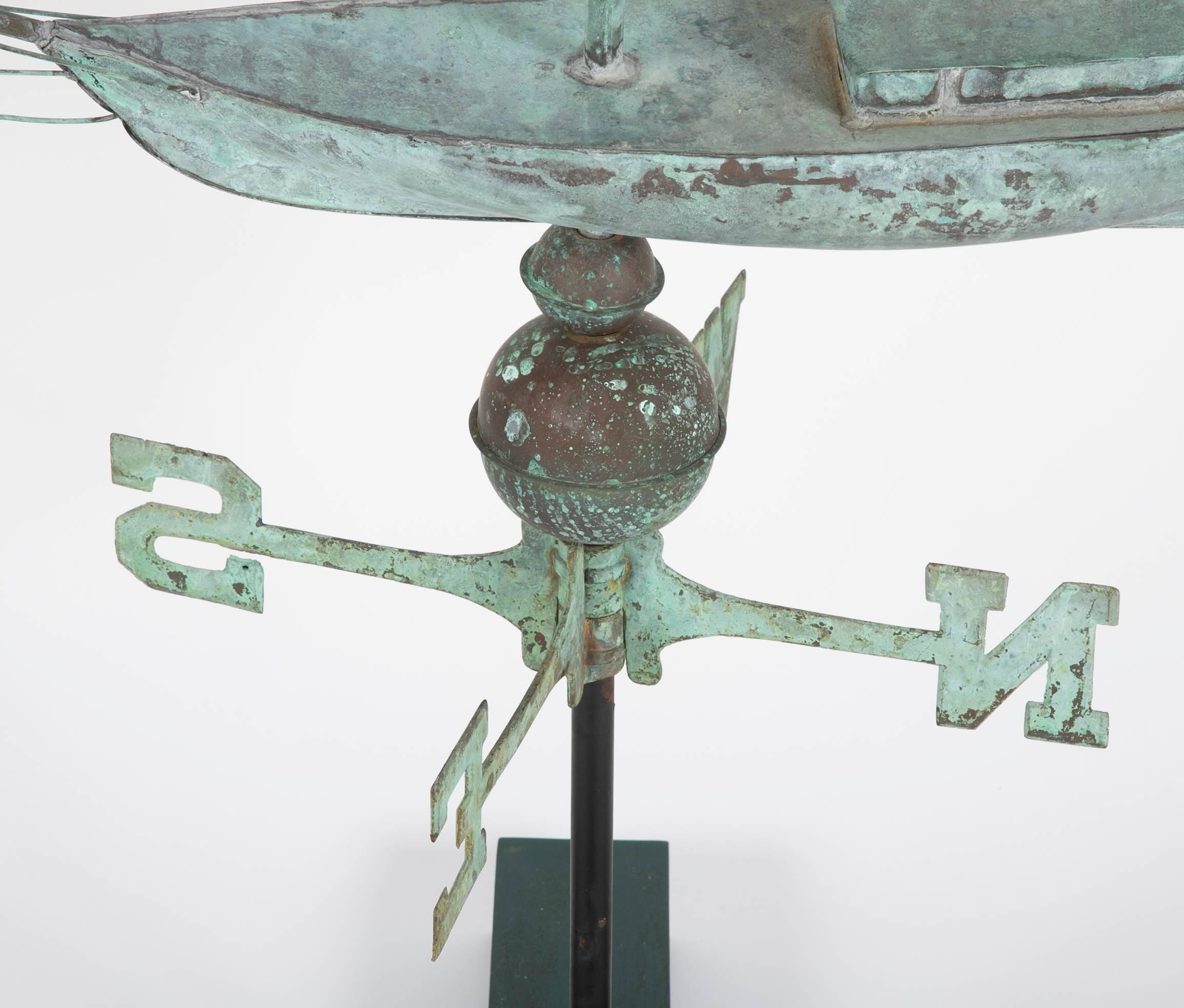 Early 20th Century American Copper Weathervane in the Form of a Schooner 2