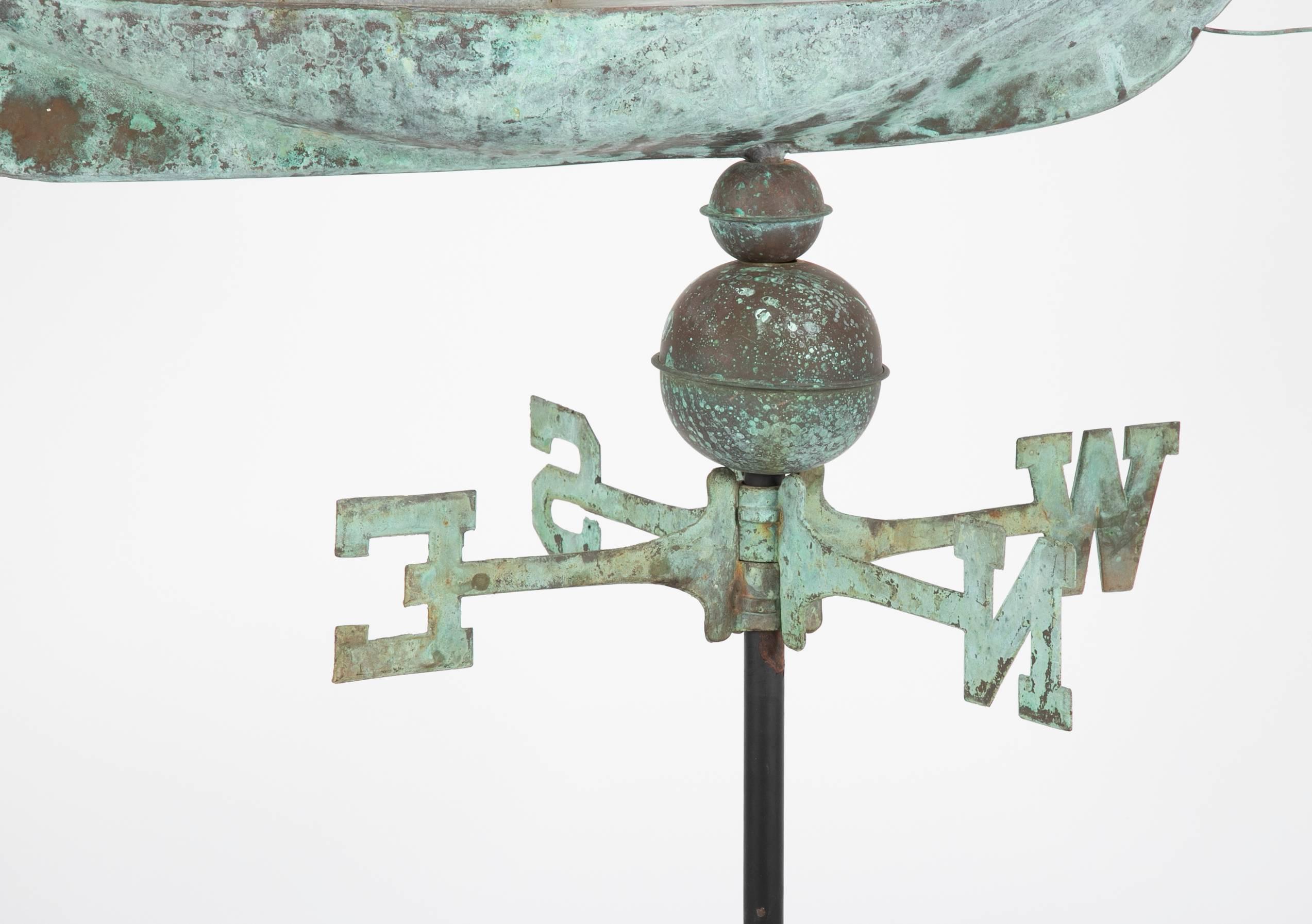 Early 20th Century American Copper Weathervane in the Form of a Schooner 3