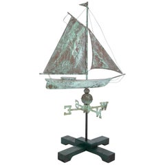 Early 20th Century American Copper Weathervane in the Form of a Schooner