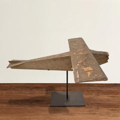 Early 20th Century American Folk Art Bush Plane Model on Custom Mount