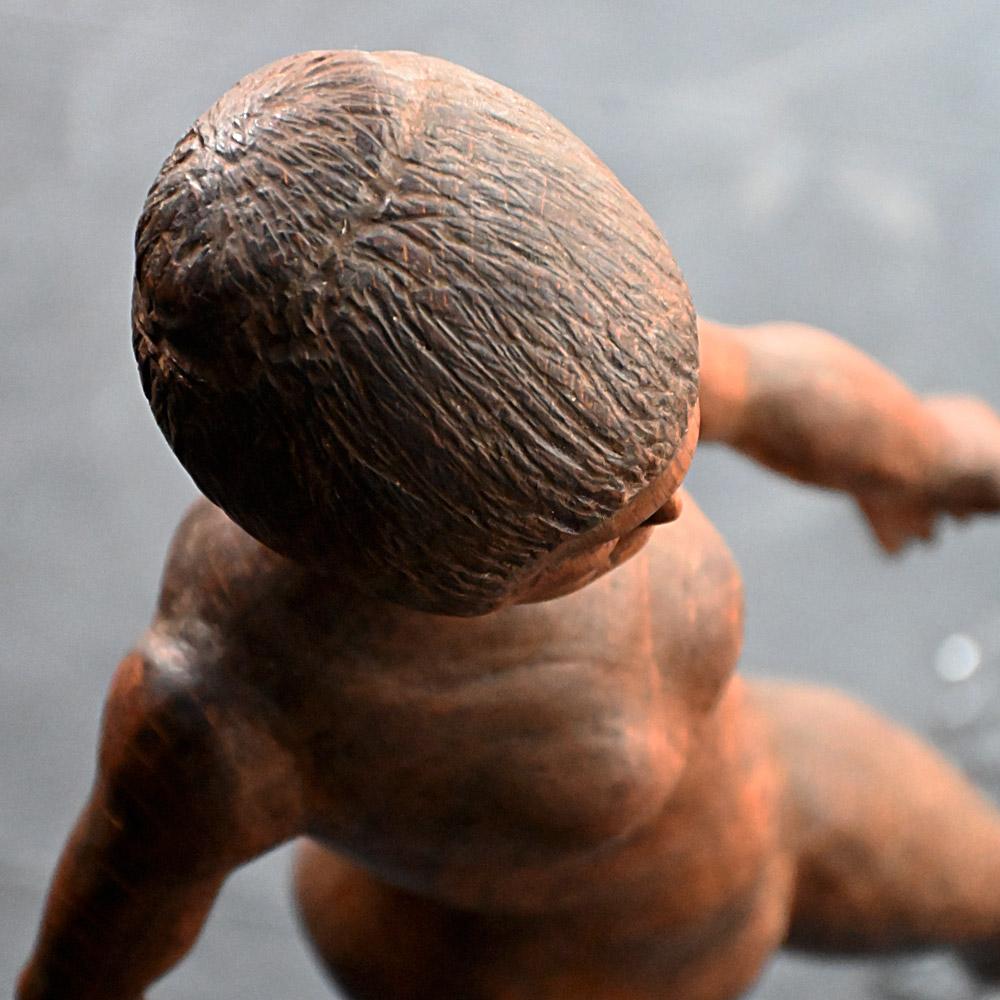 Wood Early 20th Century American Folk Art Figure of a swimmer    For Sale