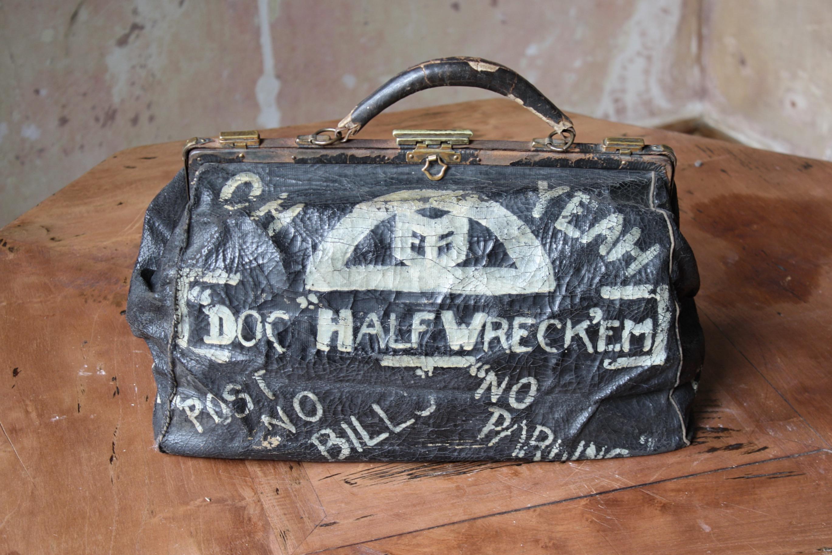 Borsa Gladstone dipinta con arte popolare americana dei primi del Novecento Curiosità politica in vendita 6