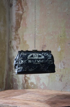 Early 20th Century American Folk Art Painted Gladstone Bag Political Curio