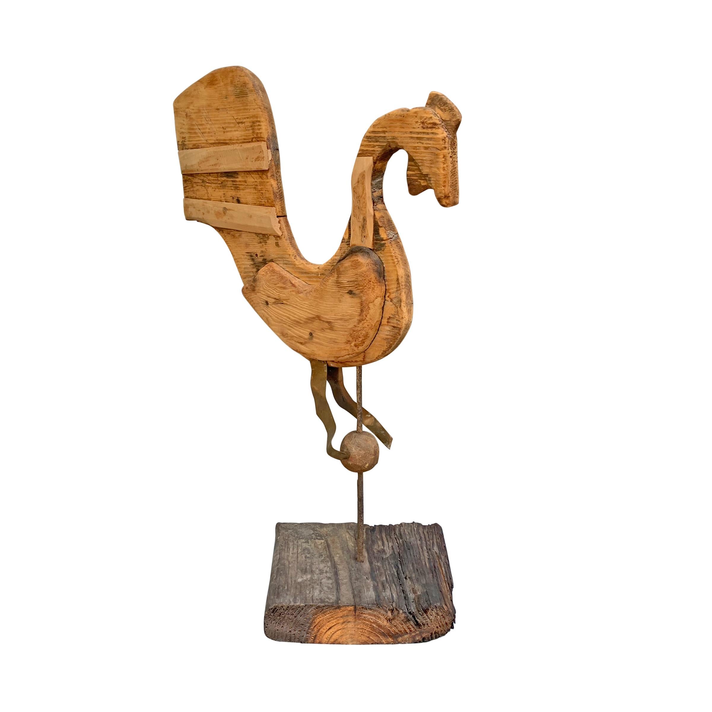 Early 20th Century American Folk Art Rooster Weathervane In Distressed Condition For Sale In Chicago, IL