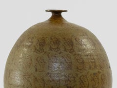 Early 20th Century American Glazed Stoneware Vessel with Painterly Design