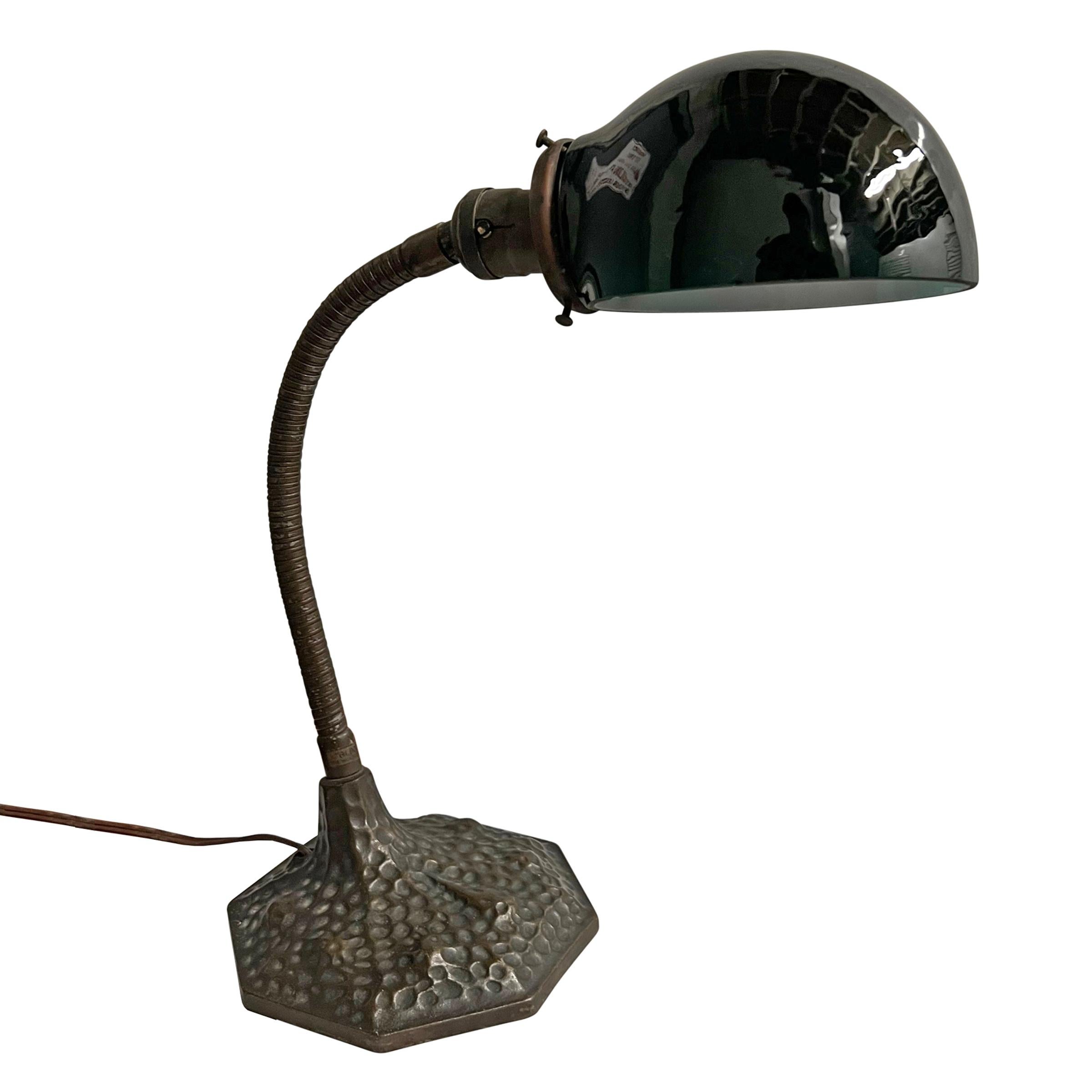 Art Deco Early 20th Century American Gooseneck Table Lamp For Sale