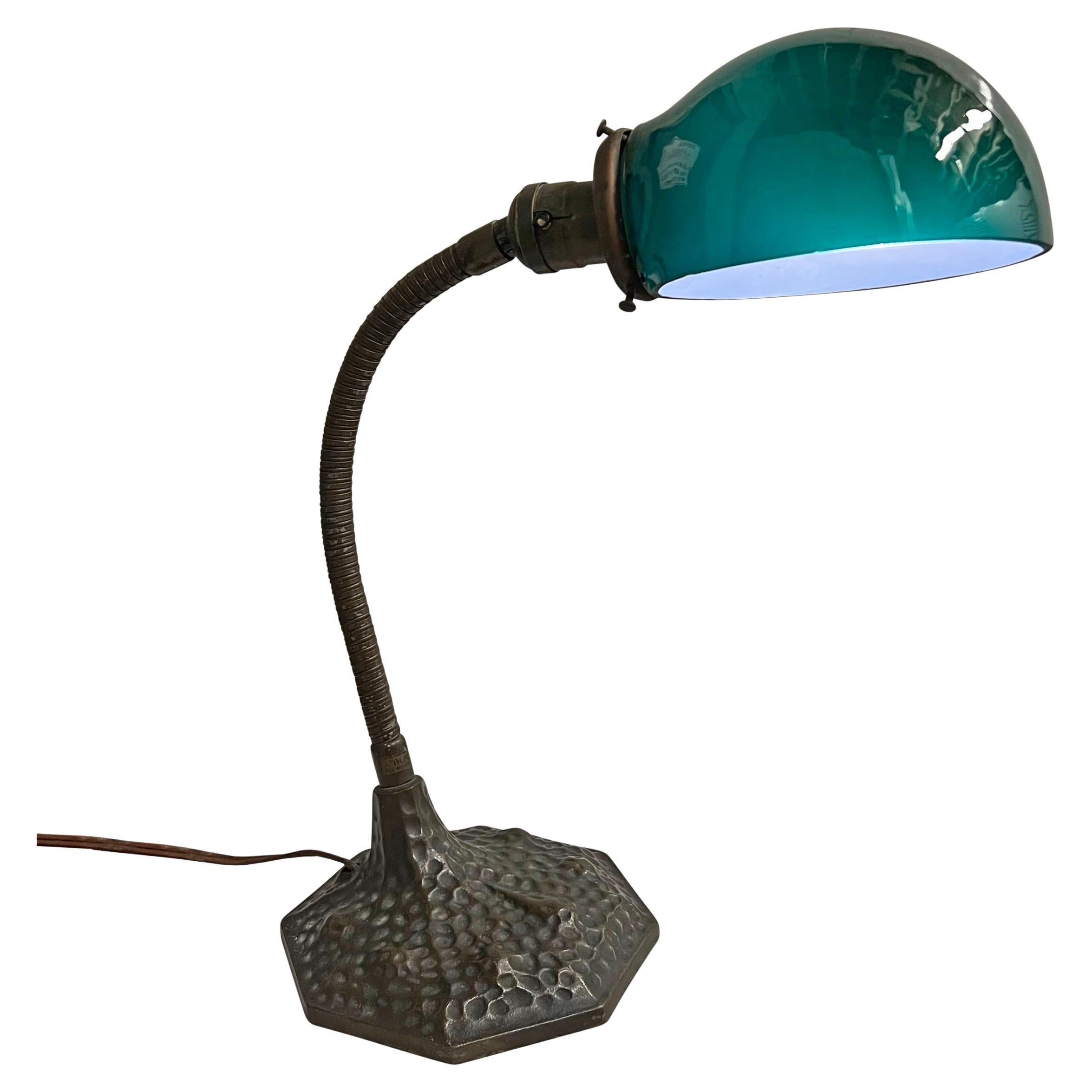 Amerikanische Gooseneck-Tischlampe des frühen 20. Jahrhunderts