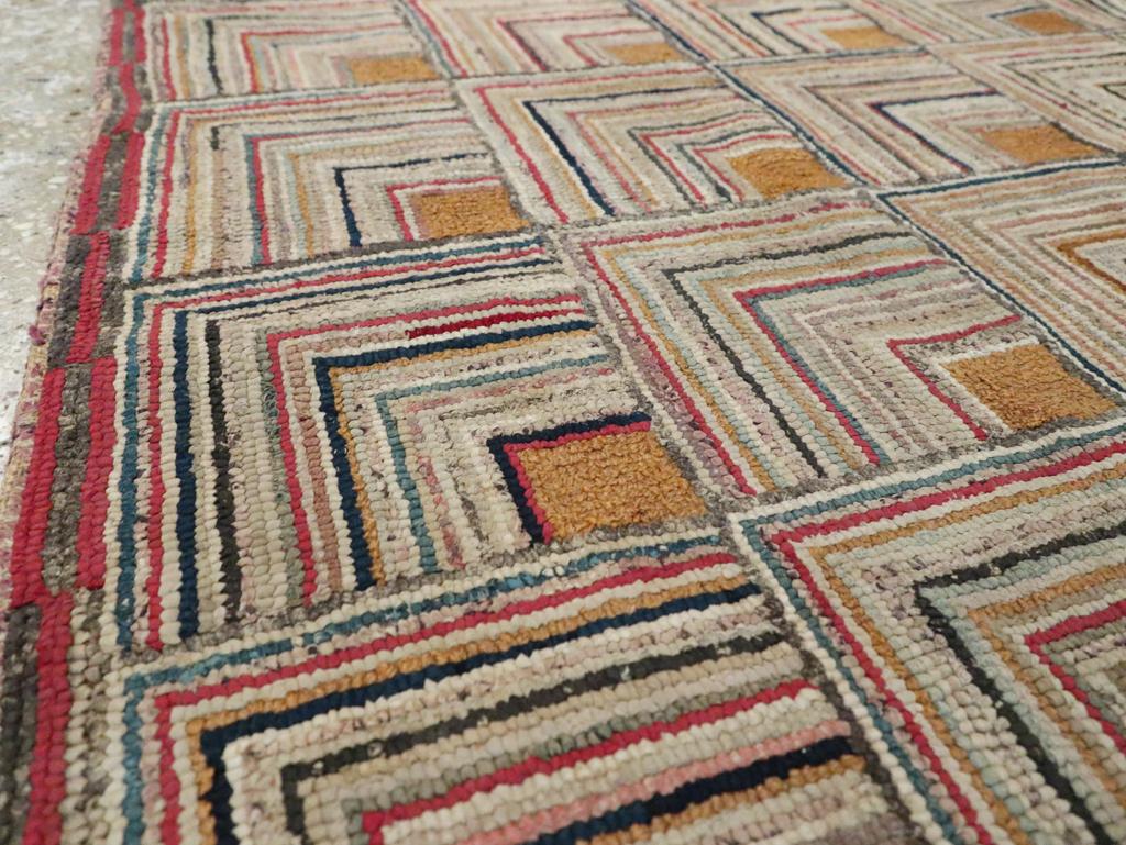 Alfombra de gancho americana de principios del siglo XX artesano estadounidense en venta