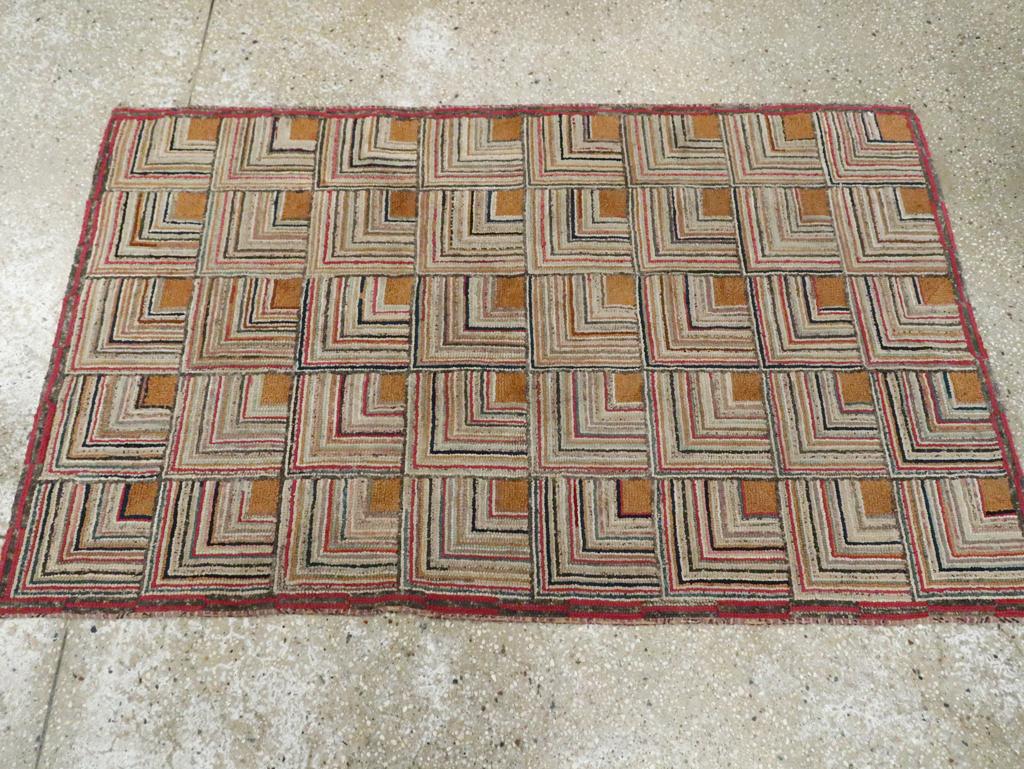 Alfombra de gancho americana de principios del siglo XX Estadounidense en venta