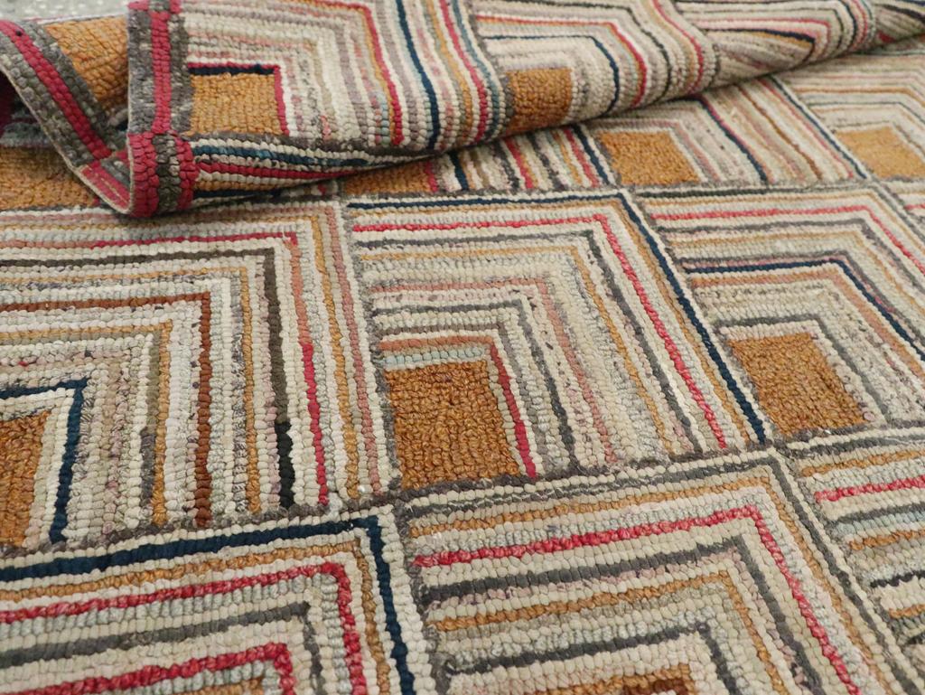 Alfombra de gancho americana de principios del siglo XX Lana en venta