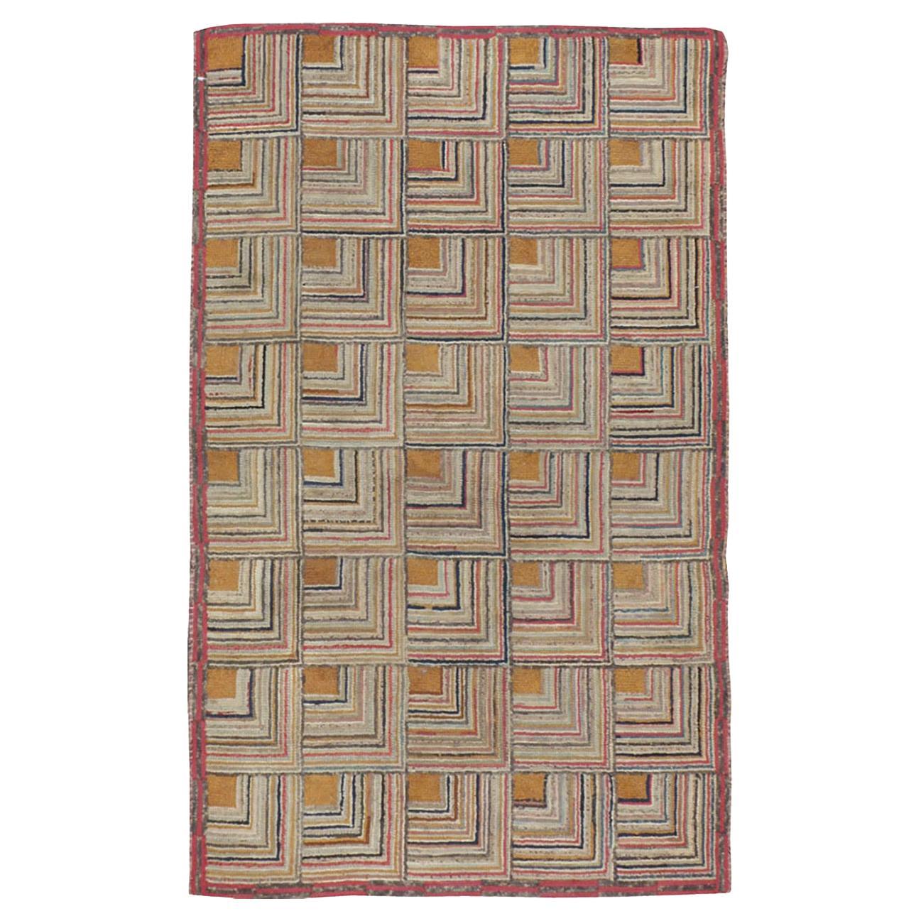 Early 20th Century American Hook Rug