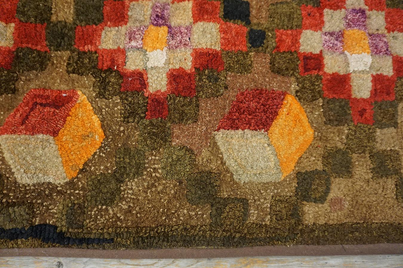Early 20th Century American Hooked Rug ( 1'10