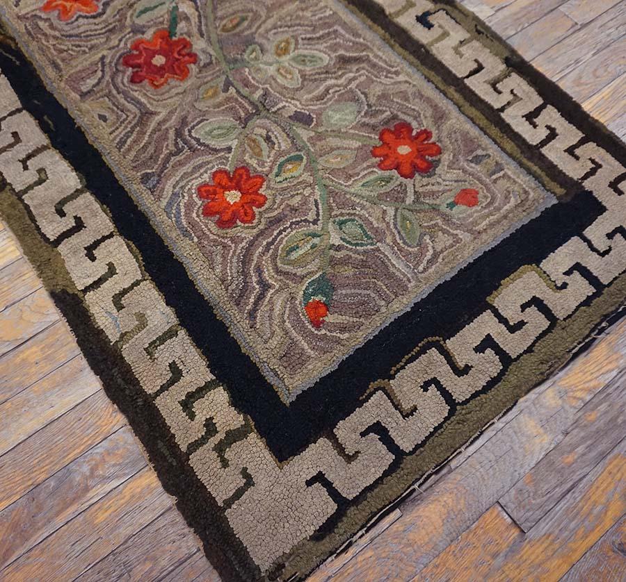 Antique American Hooked Rug, Size: 2' 10
