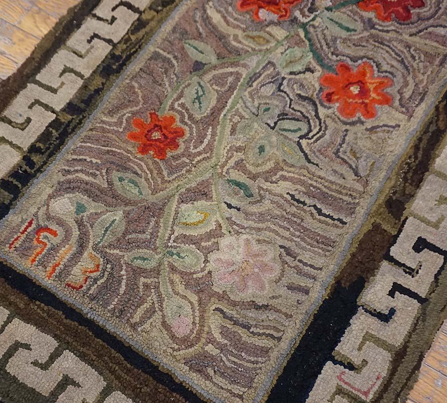 Early 20th Century American Hooked Rug 2' 10