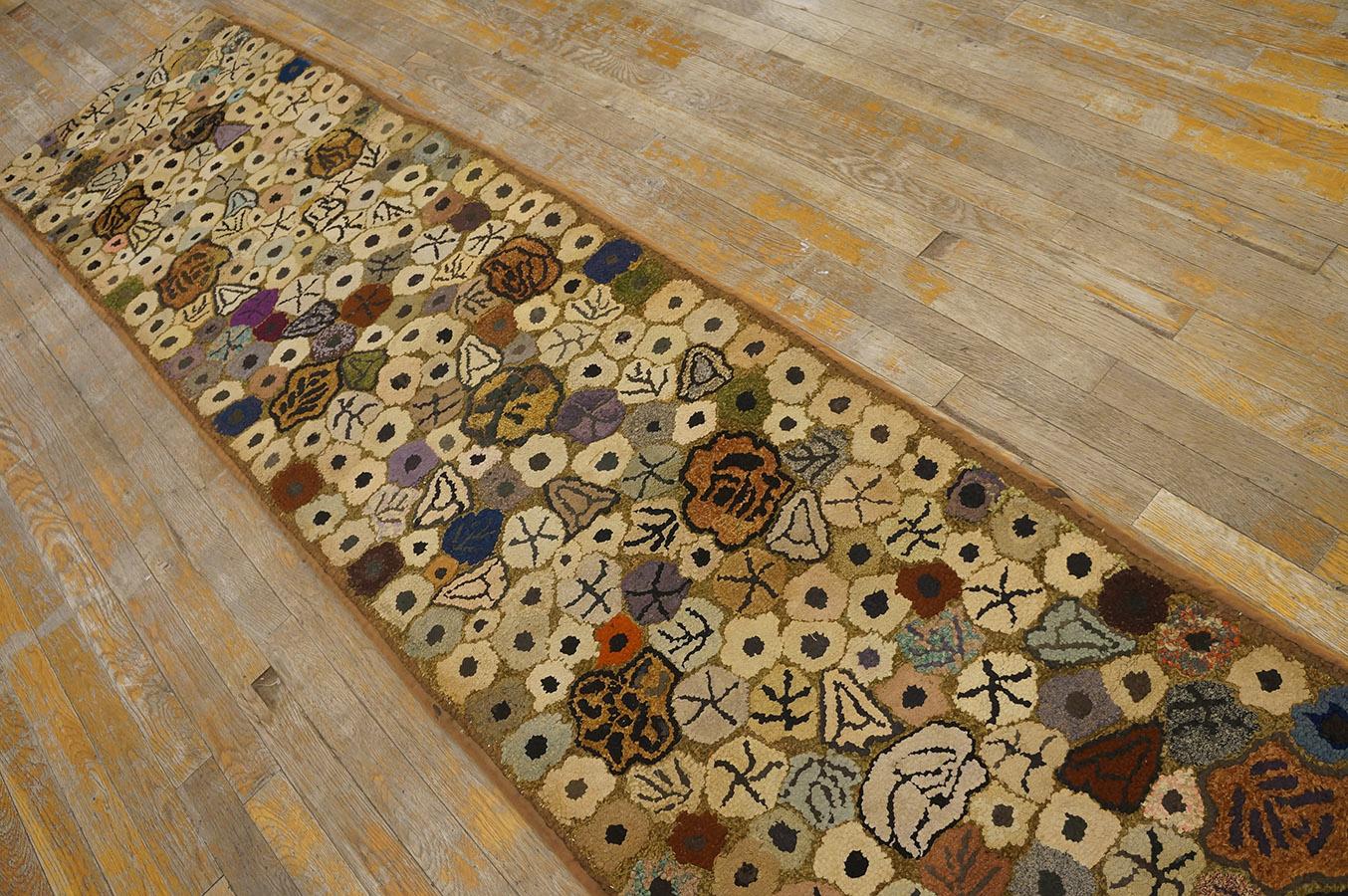 Early 20th Century American Hooked Rug ( 2' x 15'8