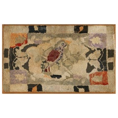 Tapis à capuche américain du début du XXe siècle ( 61 x 101 cm)