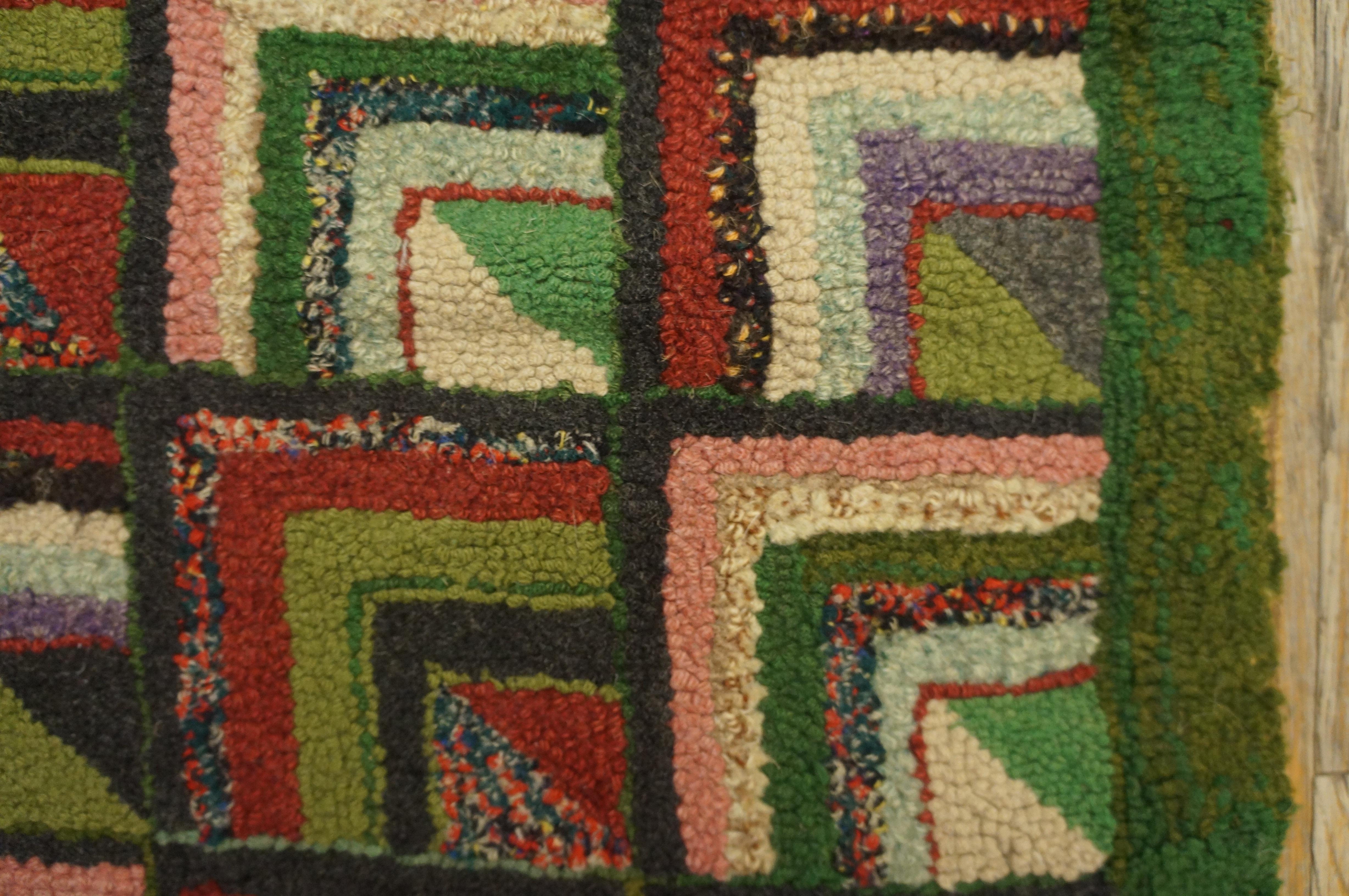 Early 20th Century American Hooked Rug ( 2'2