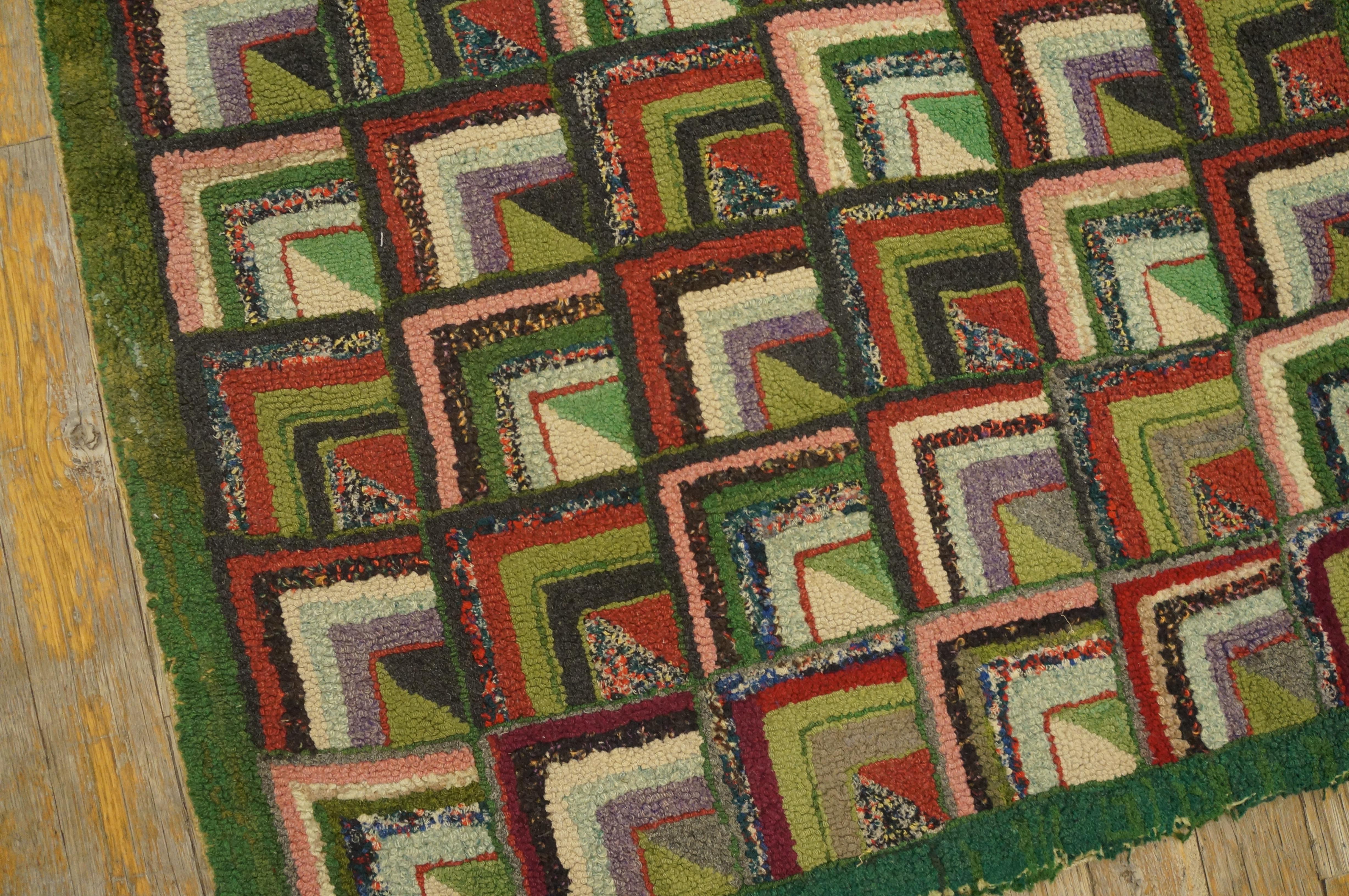 Early 20th Century American Hooked Rug ( 2'2