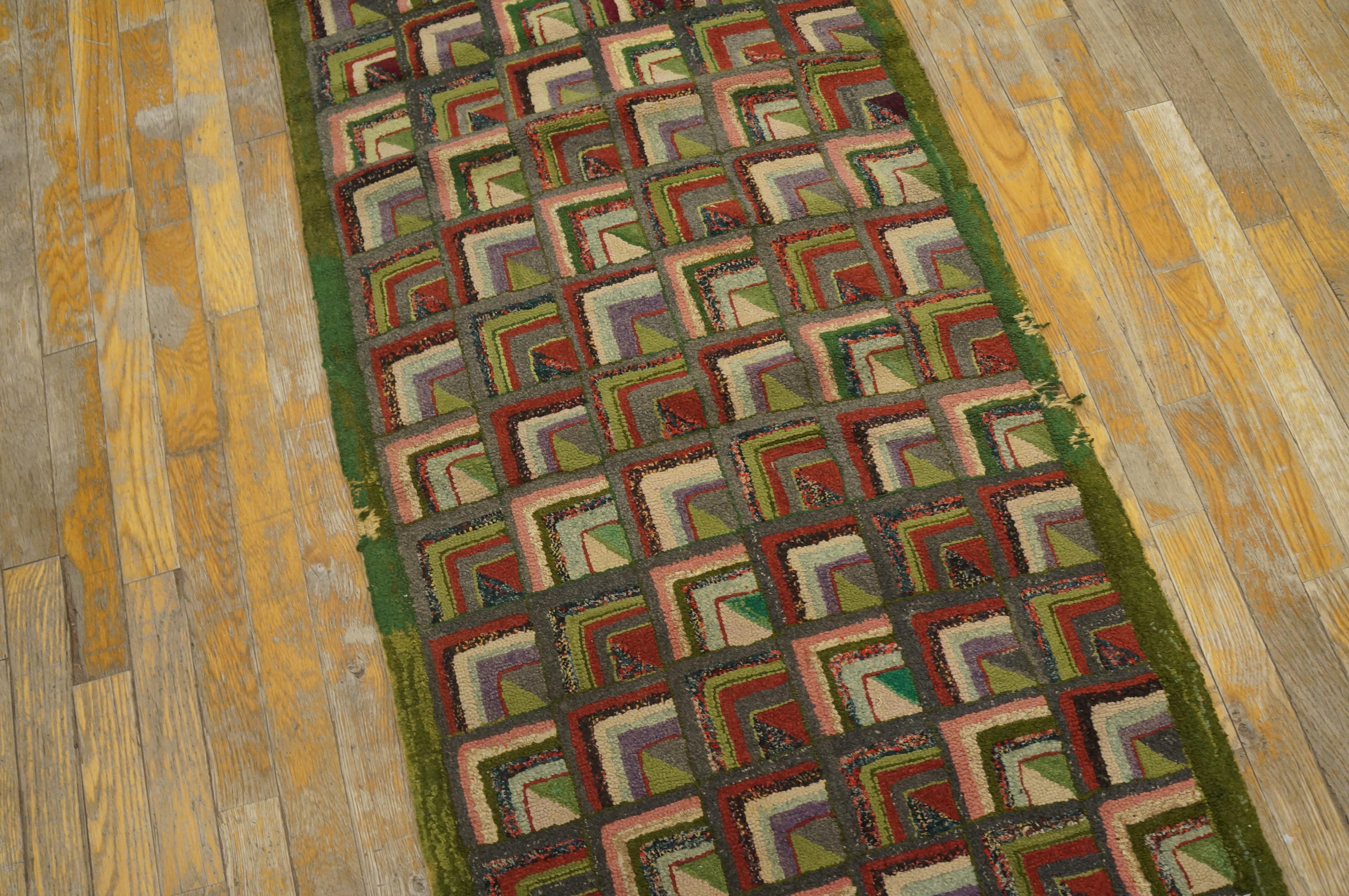 Early 20th Century American Hooked Rug ( 2'2