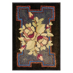 Tapis crocheté américain du début du 20ème siècle ( 2'3" x 3' - 68 x 92 )