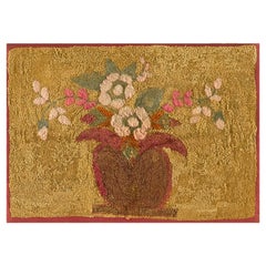 Tapis crocheté américain du début du 20ème siècle ( 2'3" x 3'1" - 69 x 94 )