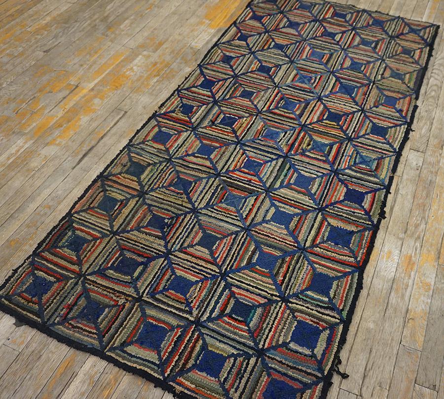 Tissé à la main Tapis à capuche américain du début du 20e siècle 3' 2