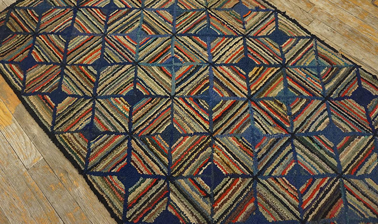 Early 20th Century American Hooked Rug 3' 2