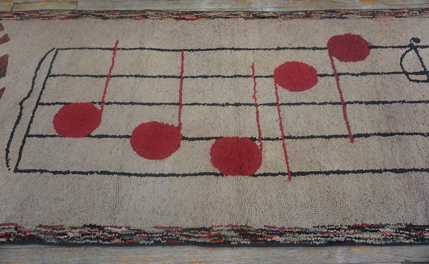 Early 20th Century American Hooked Rug  ( 3' x 7'5