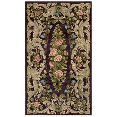 Tapis crocheté américain du début du 20e siècle ( 4'' x 6''2'''' - 122 x 188 cm )