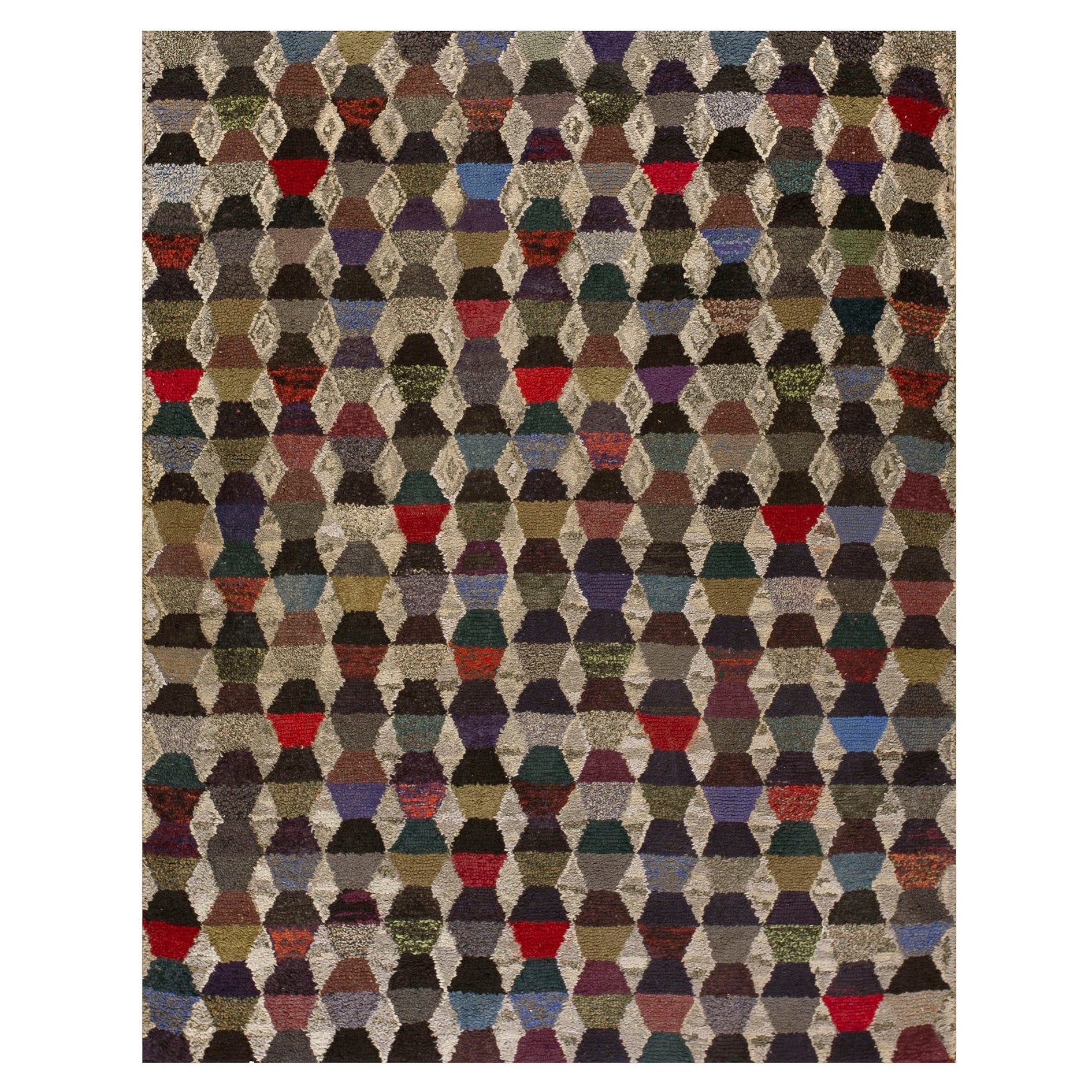 Tapis  capuche amricain du dbut du XXe sicle ( 127 x 162 cm)