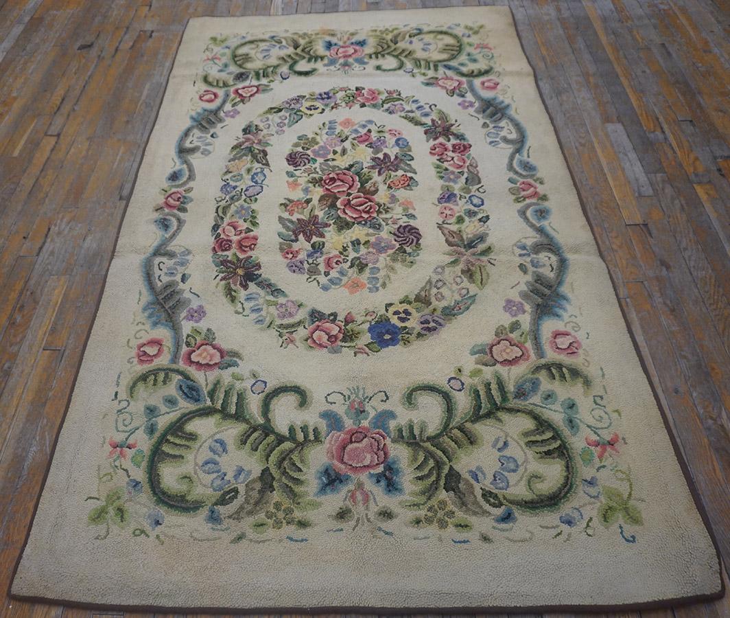 Early 20th Century American Hooked Rug ( 4'2