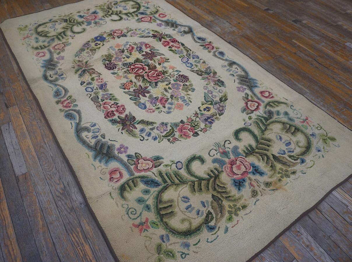 Early 20th Century American Hooked Rug ( 4'2