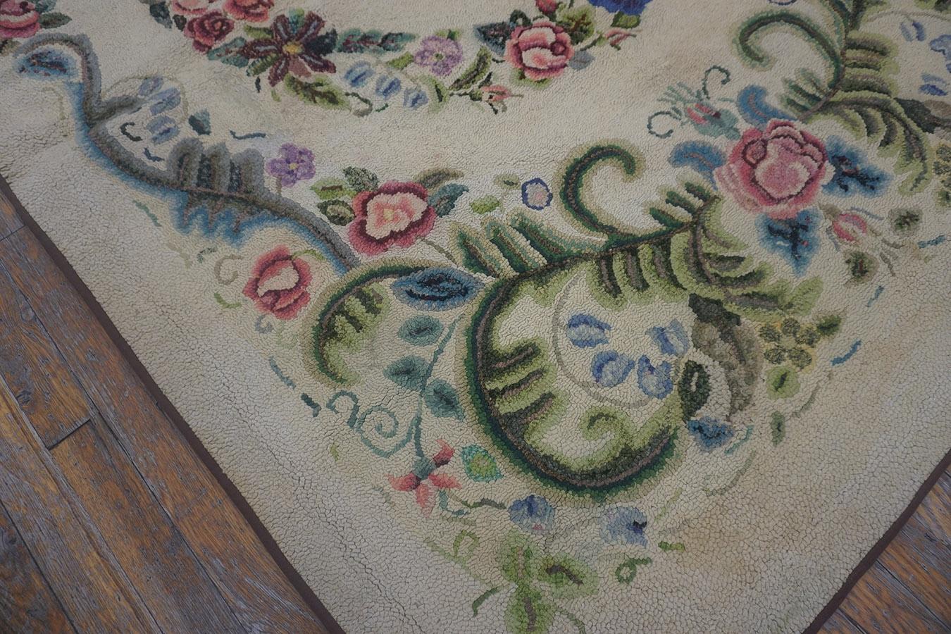 Early 20th Century American Hooked Rug ( 4'2