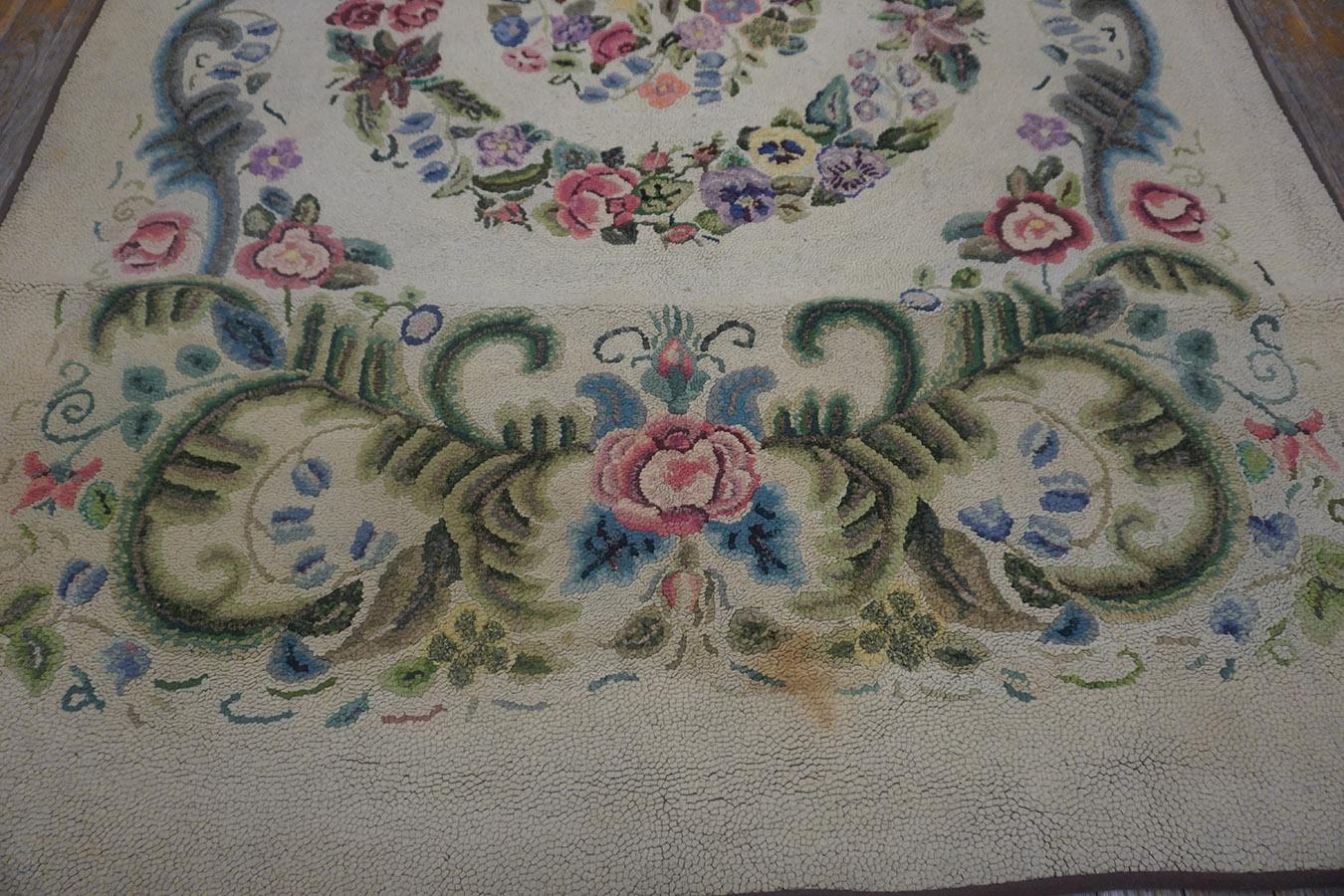 Early 20th Century American Hooked Rug ( 4'2