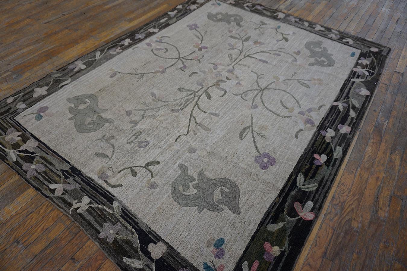 Early 20th Century American Hooked Rug 5' 10